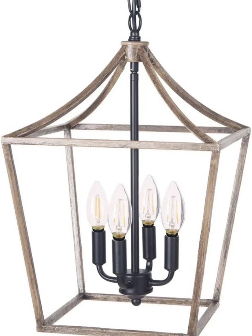 Lighting Marden Black 4-Light Farmhouse Chandelier Antique F- Homenovo